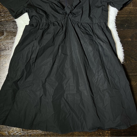 NWT Madewell Black Tie Front Cotton Mini Dress - Picture 4 of 12